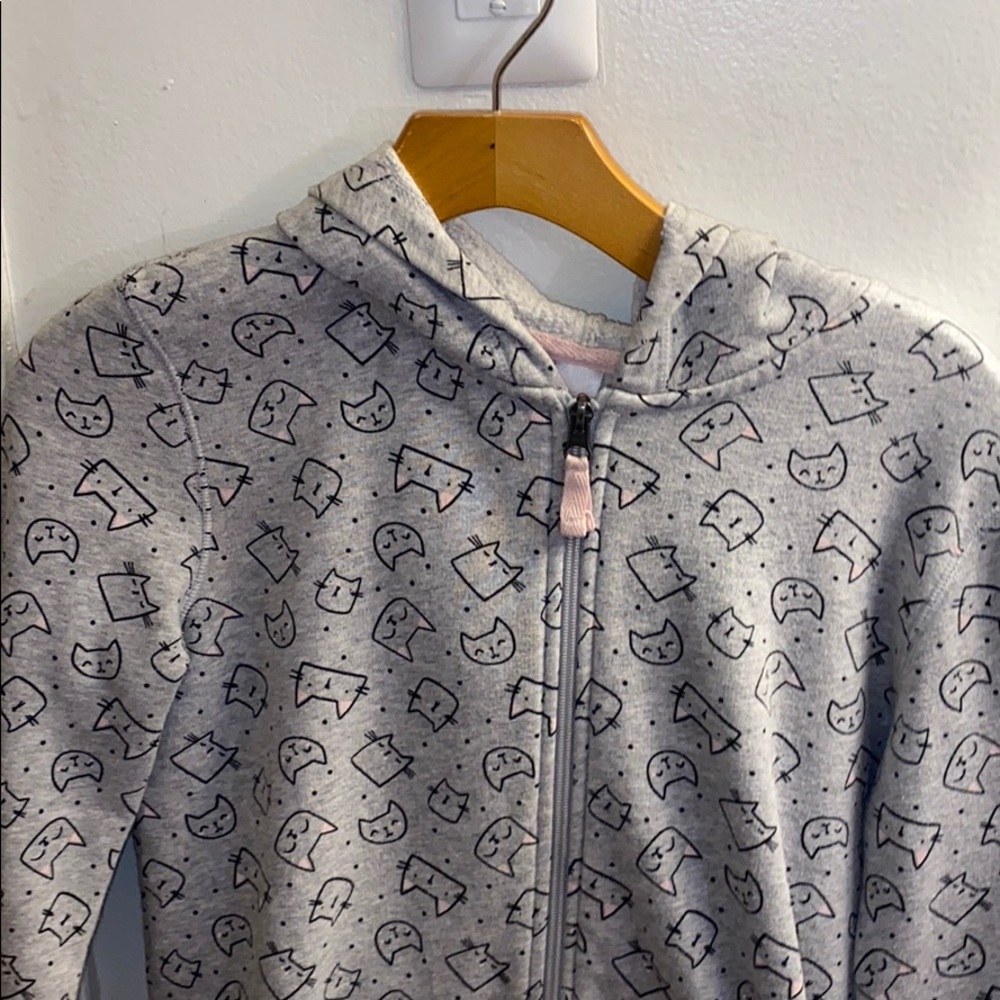 Kitty Cat Grey Hoodie